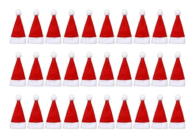 30 st Mini Tomtehattar Koppflaskor Omslag Jul Tomtehatt Bestickhållare [DB]