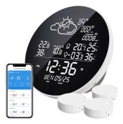 【PP】WiFi väderstation, WLAN trådlös inomhus utomhustermometer w