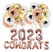 2023 Examensballonger Kit, 2023 Festdekorationer, ABI 2023 Folieballonger, Examensdekorationer