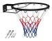 Mini Väggbasketkorg med Standard Nät Polyester 45cm COSTWAY-Dubbelfjäder-Inomhus/Ute-Utformad i Metall-Svart