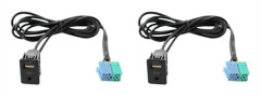 2X Radio Extension AUX USB Port Adapter Kabel Anslutning Assy för