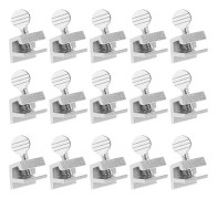 Boao Skjutbara Fönsterlås Aluminium Metall Fönsterlås Säkerhetsdörrlås Justerbara Säkerhetslås med Nycklar (Silver, 15 Set) Silver