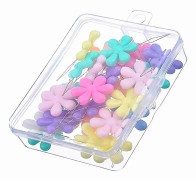 20 stycken nåltrådare med genomskinlig låda Flerfärgad plastblomhuvud Trådögla nåltrådare för handsydd
