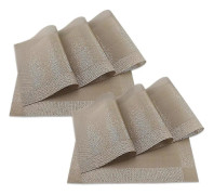 Set med 8 Värmebeständiga Vinyl Placemats. Vävda Köksunderlägg 45cm*30cm