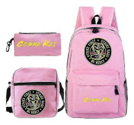 Set med Cobra Kai Ryggsäck Barn Skolväskor Casual Ryggsäckar Tryckta Ryggsäckar Kompatibel med Tonårsflickor Pojkar Reseryggsäckar 30