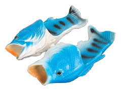Blå strand kreativa fisk skor unisex EVA dusch tofflor sommar barn roliga djur halkfria slitstarka sandaler 44-45EU