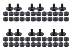 48 Pcs Cymbal Stand 25mm Felt Washer + 12 Pcs Sleeves Replacement for Shelf Drum Set