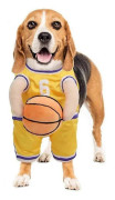 2025 Hunds Röda Basketbollsspelar Kostym med Boll - Heja på Ditt Husdjur Yellow S