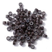 500st Micro Rings Links Pärlor MÖRKBRUNA dark brown