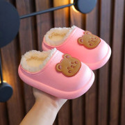 Baby bomullstofflor Vinter Barn vattentäta hemtofflor för flickor tecknad pink (thick) 36-37 (inner 22cm)