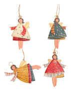 4 stycken Creative Iron Handmålade Angel Girl-hänge för Ch