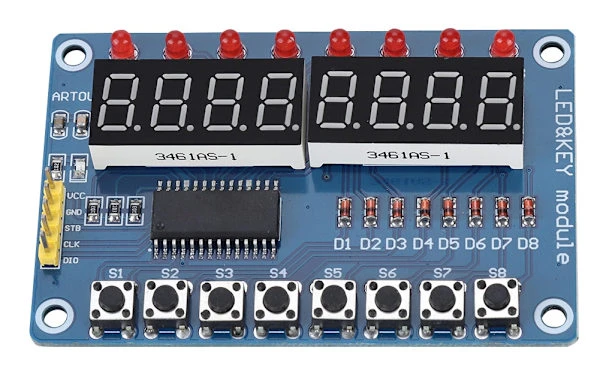 8-bitars LED Key Display Modul för Arduino AVR