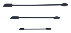 3 Pcs Spatula Food Grade Silicone Double Head Fruit Jam Cream Makeup Spatula for Kitchen Black