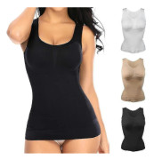 Magkontroll Camisole för Kvinnor Shapewear Linnen med Inbyggd BH Utslätande Kompressionstopp Väst Sömlös Kroppsformare