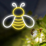 Bi Neonskylt - Dimbar Honungs Neon Väggdekor, Perfekt Födelsedagsfestdekoration för Hem, Uteplats, Trädgård, Bar, Hotell, Butik - Present till Vänner, Familj