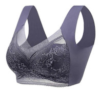 Eleganta spets-BH:ar med hel kupa och push-up-stöd för ett sexigt underklädesperspektiv iron gray 4l