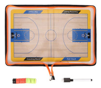 Basketbolltränare Klippbräda med Magneter och Penna Läder Dragkedja Stängd Basketboll Magnetisk Strategitavla