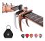 Gitarrkapo med plektrumhållare och plektrum för elgitarr och ukulele
