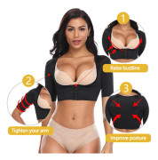 Armslimming Shaper Kompression Slimming Shapewear Push Up Topp Dam Hållningskorrektor svart M