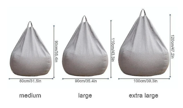 Helt nytt extra stort överdrag för sittsäck, sittsäckssoffa för inomhusbruk, lämplig för vuxna och barn (sittsäcksöverdrag ingår) 100*120 cm 100 * 120cm Green