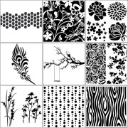 9 st/set Träd Airbrush Målningsstencil DIY Scrapbooking Album Hantverk Återanvändbar