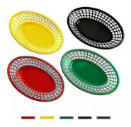 100 st/50 st Matkorg Oval Form Porslin Plast Pommes Frites Snabbmat Förvaringsplattor För Restaurang Green 50 Pcs