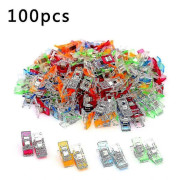 100 st Färgglada Sömnad Hantverk Quilt Bindande Plastklämmor Paket För Lapptäcke Dekoration Klämma Kläder Klämma Sömnadsverktyg