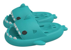 Shark Haj Tofflor, Lämplig för vuxna och barn Söt Tjock Sula Hajar Halkfria Tofflor Inomhus Duschtofflor Sandaler Shark Slippers A Mint Green 36/37 EU