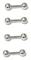 4 st Tunna barbell i 316L kirurgiskt stål, 1,2mm tjock