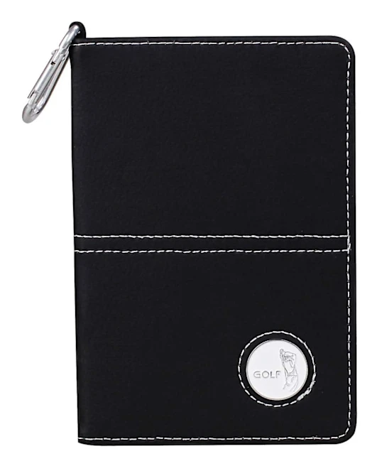 Golf Score Holder Golf Score Holder PU Läder Golf Scorecard Väska, 2 Kort & Blyertspenna