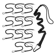 12-pack verktygssnodd med enkelt metallspänne och justerbar ögla, standardlängd, med aluminiumskruvlås_Specialerbjudanden Black