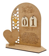 MR&MRS Nedräkningskalender för Bröllopsdagen Dekoration Möhippa Trä Adventskalender Par Blivande Brud Förlovningspresent