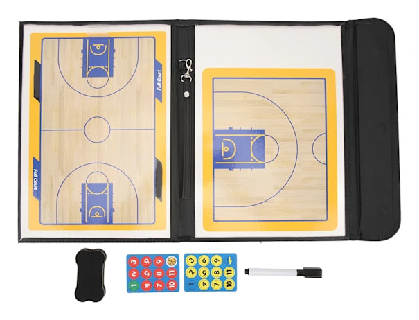 Basketbollklippbräda 2.5 Vikbar Basketbollsträningstavla Magnetisk Strategitavla med Penna Suddgummi