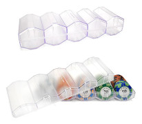 100 Chips Akryl Poker Chip Tray Case Hållare Professional Casi