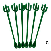 6st Cocktail Ice Drink Swizzle Sticks Återanvändbara Nyhet Swizzle Sticks för Tropical Beach Party Dark Green C