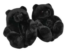 Nallebjörnstofflor, plyschfodrade, förtjockade bomullsfodrade tofflor för hemmabruk 24cm Children's (30-36)