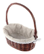 Flätad korg presentkorgar Tom oval pilvävd picknickkorg med handtag Bröllopskorg Liten