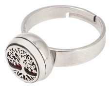 Aromaterapi Fingerring Justerbar Rostfritt Stål Mode Portabel Mini Eterisk Olja Fingerring för Kvinnor Typ 1YMMR)