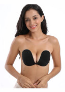 Adhesive Bra Strapless Sticky Invisible Push Up Fabric Bra Nipple Covers For Backless Dress Black C
