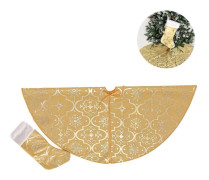 Snowflake Christmas Tree Skirt -120cm Large Xmas Tree Skirts With Merry Christmas Stocking For Happy New Year Party Holiday Decorations Ornaments