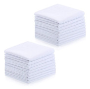 24-pack herrfickdukar, mjuk bomull, klassisk vit fickduk för män