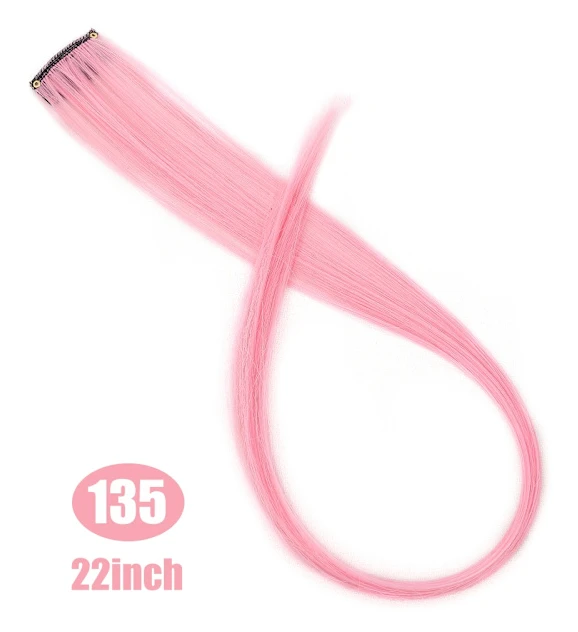 Lupu Synthetic Rainbow Highlighted Hair Girl One Chip In Hair Extension Hårnål Långt rakt hår Spänne för hår falskt hår CFP-135 22inches