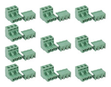 10 st 5,08 mm delning skruv PCB Terminal Block Connector rät vinkel