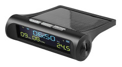 Bilsolur Digital Klocka med LCD-visning av Tid Datum Innetemperatur för Utomhus Personbil Del Dekoration A