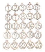 25 st Julkalenderetiketter 1-25 Trä Jul Adventskalender Presentetiketter Hemfest Jul Adventskalender