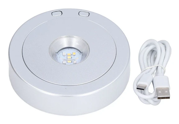 LED-displaybas, USB, RGB, färgglatt ljus, roterande kristall KLB