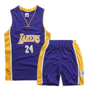 Kobe Bryant No.24 Baskettröja Set Lakers Uniform för barn tonåringar W Y Purple XXL (160-165CM)