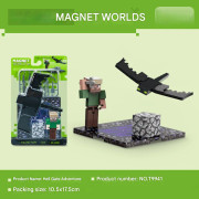 M1neCreftOOOO magnetisk kub byggkloss modell leksak adventspresent, julklapp pojkar och flickor speltillbehör Hellgate Adventure Hellgate Adventure