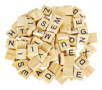 100 Träbokstäver, Scrabble Bokstäver för Hantverk
