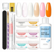 akryl spik Kit, 6 färger Akryl för professionella naglar 30ML akryl Monomer och Semi-Permanent